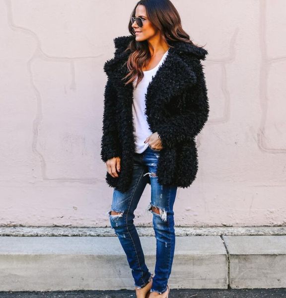 women's fluff coat teddy curly loose coat ladies outerwear fur for women outwear winter warm jacket soft lapel overcoat, Black;brown
women's fluff coat teddy curly loose coat ladies outerwear fur for women outwear winter warm jacket soft lapel overcoat, Black;brown