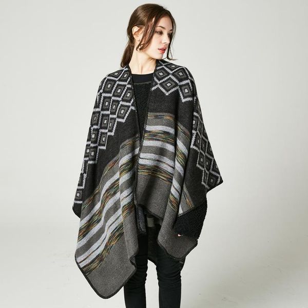 women's new big diamond striped shawl high-end women's double-sided wear travel cloak wish sale, Blue;gray
women's new big diamond striped shawl high-end women's double-sided wear travel cloak wish sale, Blue;gray