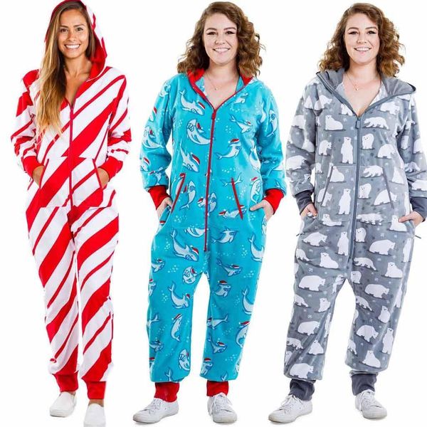 christmas jumpsuit pajamas women winter print fleece warm long sleeve sleepwear cute zipper up nightwear home wear suits #t2q, Black;white
christmas jumpsuit pajamas women winter print fleece warm long sleeve sleepwear cute zipper up nightwear home wear suits #t2q, Black;white