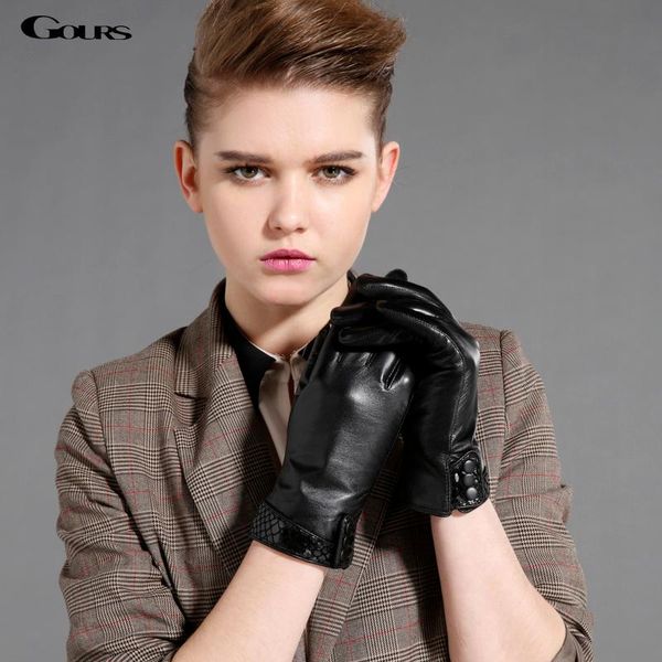 five fingers gloves gours winter women' genuine leather black goatskin finger arrival fashion brand warm mittens gsl033, Blue;gray
five fingers gloves gours winter women' genuine leather black goatskin finger arrival fashion brand warm mittens gsl033, Blue;gray
