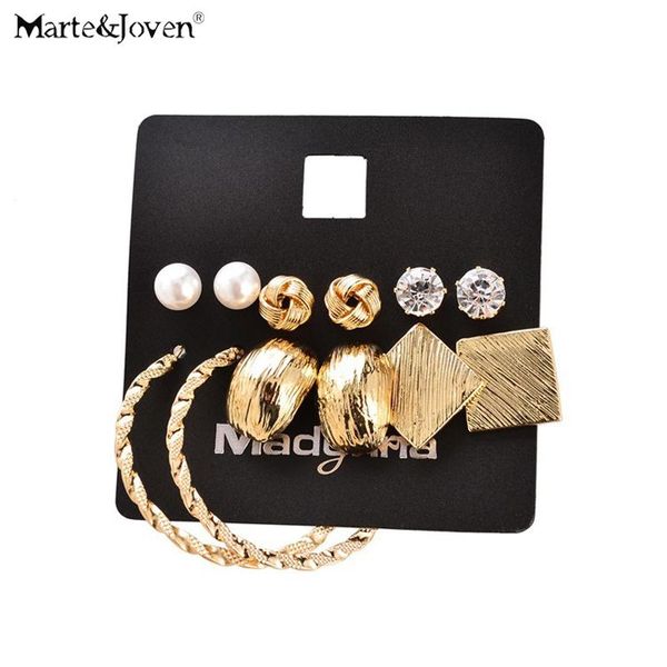 stud marte&joven fashion 6 pairs earring sets gold color alloy geometric rhinestone mixed week earrings set for women, Golden;silver
stud marte&joven fashion 6 pairs earring sets gold color alloy geometric rhinestone mixed week earrings set for women, Golden;silver