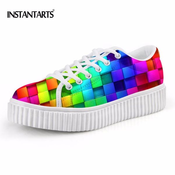 instantarts fashion mix-color lattice printing women lace up flat shoes breathable spring platform shoes female leisure sneakers, Black
instantarts fashion mix-color lattice printing women lace up flat shoes breathable spring platform shoes female leisure sneakers, Black