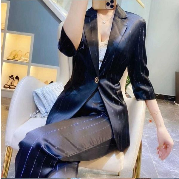 q5qgj imitation style korean style business wear two-piece seven-quarter sleeve temperament goddess silk suit new women's suit silk sum, Gray
q5qgj imitation style korean style business wear two-piece seven-quarter sleeve temperament goddess silk suit new women's suit silk sum, Gray