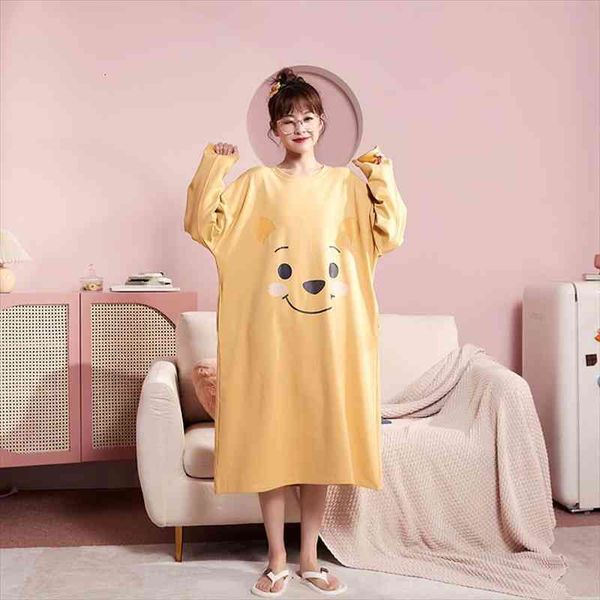 autumn fashion yellow nightgowns for women 100% cotton pjs soft silk nightdress atoff home satin kawaii cute nightshirts, Black;red
autumn fashion yellow nightgowns for women 100% cotton pjs soft silk nightdress atoff home satin kawaii cute nightshirts, Black;red