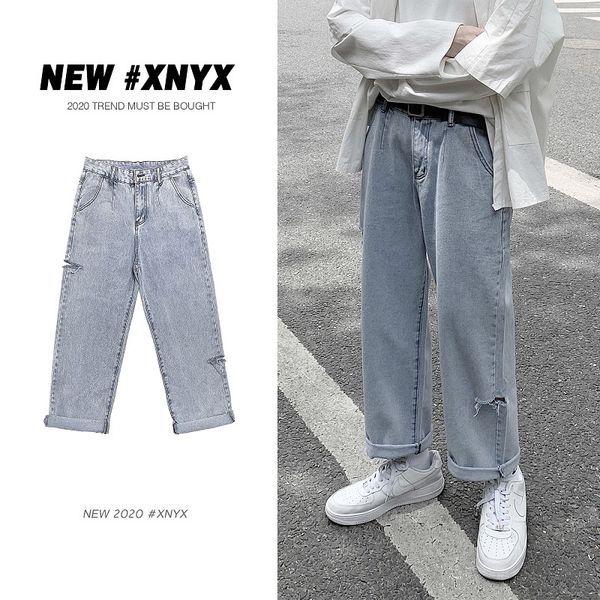 summer skinny ripped jeans men's fashion retro casual wide-leg jeans men streetwear hip hop straight denim pants mens s-3xl, Blue
summer skinny ripped jeans men's fashion retro casual wide-leg jeans men streetwear hip hop straight denim pants mens s-3xl, Blue