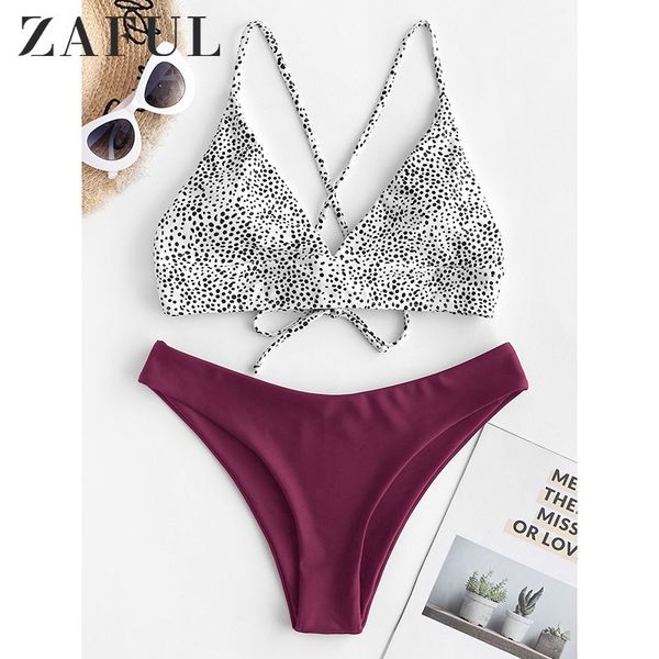 zaful dalmatian dot crisscross lace-up bikini swimsuit spaghetti straps high cut bikini set women push up bathing suit t200508, White;black
zaful dalmatian dot crisscross lace-up bikini swimsuit spaghetti straps high cut bikini set women push up bathing suit t200508, White;black