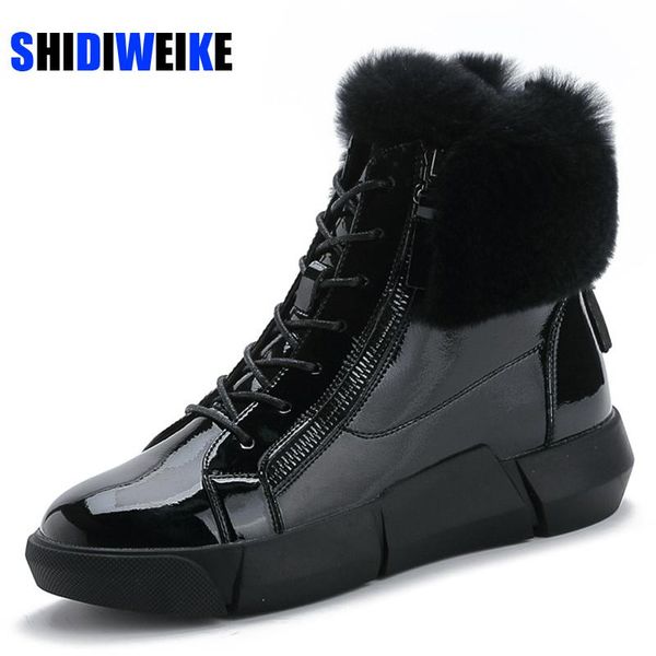patent leather waterproof winter ankle boots women's casual flat snow boots plush warm zipper cotton shoes 35-40 ac306, Black
patent leather waterproof winter ankle boots women's casual flat snow boots plush warm zipper cotton shoes 35-40 ac306, Black