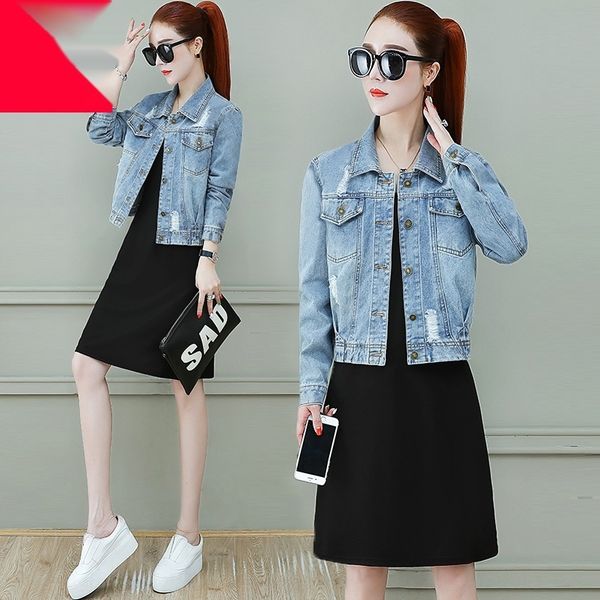 denim suit women's early autumn 2020 loose short coatslipdress short coat coat suspender dress casual fashion two piece suit s64v0, Gray
denim suit women's early autumn 2020 loose short coatslipdress short coat coat suspender dress casual fashion two piece suit s64v0, Gray