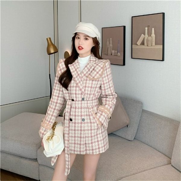 2021 new korean of the chic plaid design thick double-breasted straps houndstooth woolen women's new coat trend mxnr, Black
2021 new korean of the chic plaid design thick double-breasted straps houndstooth woolen women's new coat trend mxnr, Black
