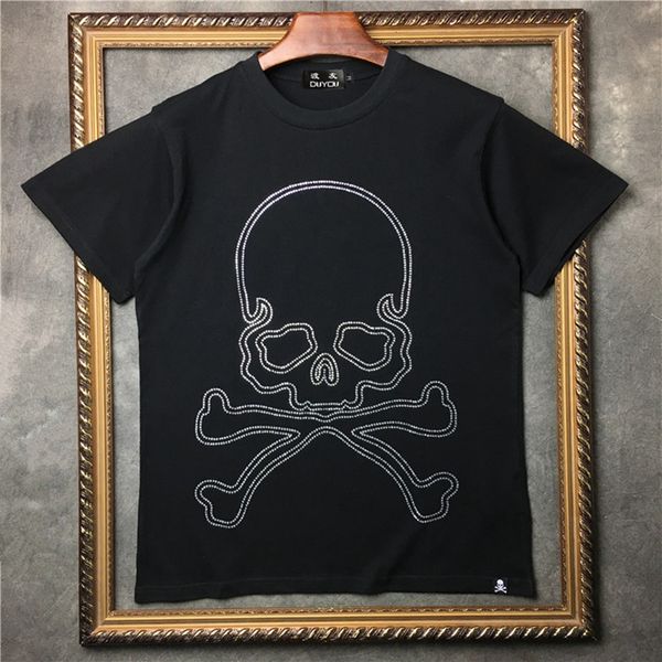 men's 100% cotton 3d rhinestone skull print short-sleeved t-shirt streetwear| r5hr, White;black
men's 100% cotton 3d rhinestone skull print short-sleeved t-shirt streetwear| r5hr, White;black