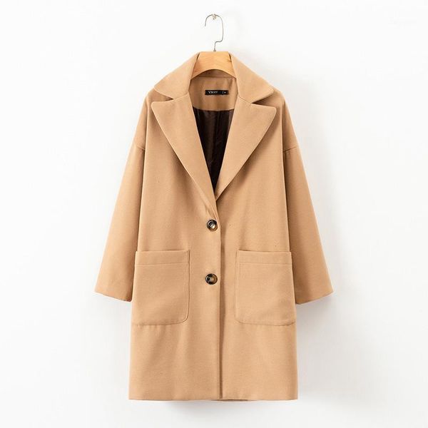 2020 autumn and winter women's long coat thick warm suit lapel large pocket two buckle loose long sleeves without caps coat1, Black
2020 autumn and winter women's long coat thick warm suit lapel large pocket two buckle loose long sleeves without caps coat1, Black