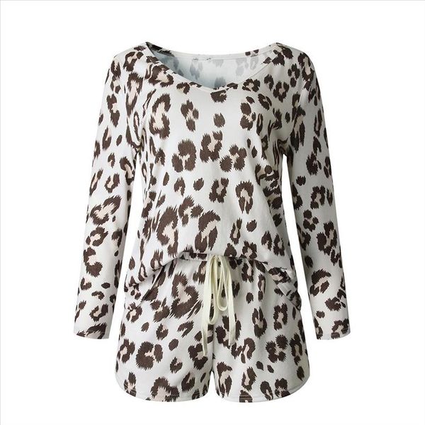 women leopard print sleepwear set pajamas blouse drawstring pockets shorts pijamas femmes seamless underwear nightwear, Gray
women leopard print sleepwear set pajamas blouse drawstring pockets shorts pijamas femmes seamless underwear nightwear, Gray