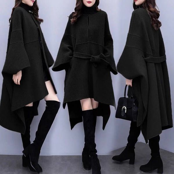 2002 plus size women cloak autumn winter new popular woolen coat women's korean loose long overcoat 3xl, Black
2002 plus size women cloak autumn winter new popular woolen coat women's korean loose long overcoat 3xl, Black