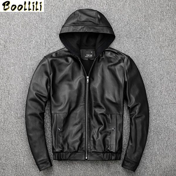men's leather & faux boollili real genuine jacket men hooded 100% sheepskin coat short spring autumn plus size jackets, Black
men's leather & faux boollili real genuine jacket men hooded 100% sheepskin coat short spring autumn plus size jackets, Black