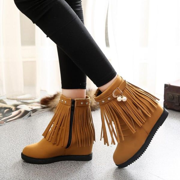 zpxhsm tassel women's boots women's new korean plush martin boots in autumn and winter shoes frosted ankle y915, Black
zpxhsm tassel women's boots women's new korean plush martin boots in autumn and winter shoes frosted ankle y915, Black