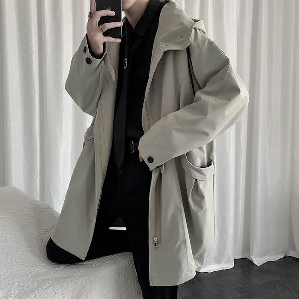 men's trench coats hooded windbreaker men spring autumn casual long coat youthful vitality loose bg50th, Tan;black
men's trench coats hooded windbreaker men spring autumn casual long coat youthful vitality loose bg50th, Tan;black