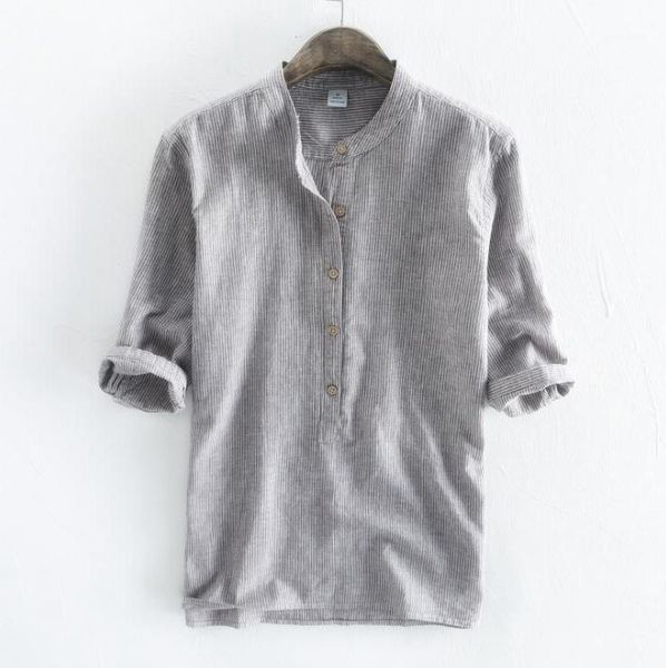 summer men's cropped sleeves stripes cotton linen men fashion casual male comfort breathable pullover shirt1 men's shirts, White;black
summer men's cropped sleeves stripes cotton linen men fashion casual male comfort breathable pullover shirt1 men's shirts, White;black