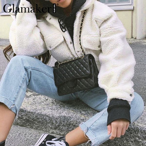 glamaker faux fur warm coat furry outwear women white pocket female teddy coat autumn fake fur short jacket coat winter lj201202, Black
glamaker faux fur warm coat furry outwear women white pocket female teddy coat autumn fake fur short jacket coat winter lj201202, Black