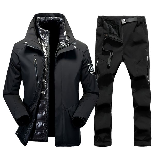women snowsuit thick warm winter ski suit for women windproof waterproof outdoor snow jackets and pants female snowboard tracksu, Black
women snowsuit thick warm winter ski suit for women windproof waterproof outdoor snow jackets and pants female snowboard tracksu, Black
