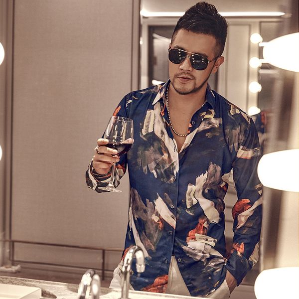 2021 the new fret men's casual male nightclub printed loose flower shirt fashion s5013 qtpu, White;black
2021 the new fret men's casual male nightclub printed loose flower shirt fashion s5013 qtpu, White;black