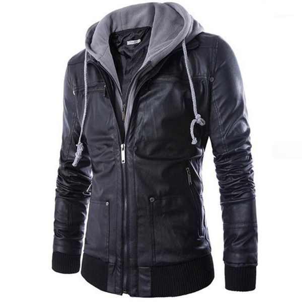 2019 autumn winter men jacket motorcycle hoodie jacket faux 2-pieces pu leather multi zippers slim coat overcoat male black1, Black;brown
2019 autumn winter men jacket motorcycle hoodie jacket faux 2-pieces pu leather multi zippers slim coat overcoat male black1, Black;brown