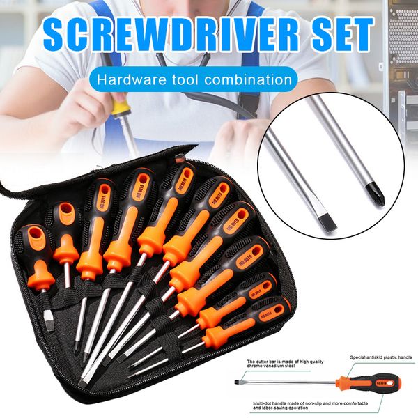 6/7/8/9/10 pcs/set screwdrivers slotted screwdrivers kit magnetic bits multi-function repair hand tools i88