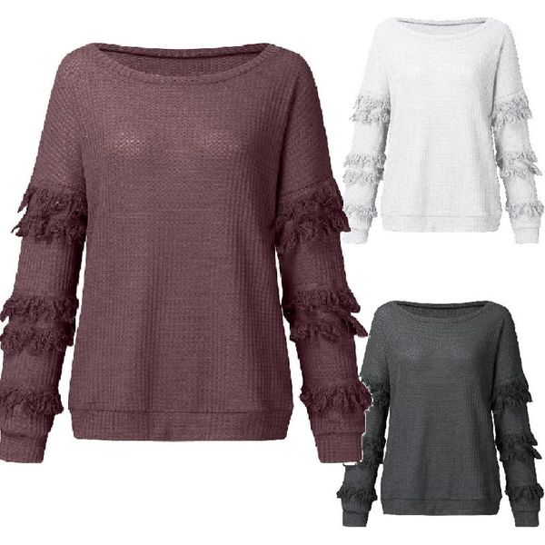 women's blouse solid color solid color tassel long sleeve round neck sheer boho clothing ropa mujer verano camisas, White
women's blouse solid color solid color tassel long sleeve round neck sheer boho clothing ropa mujer verano camisas, White