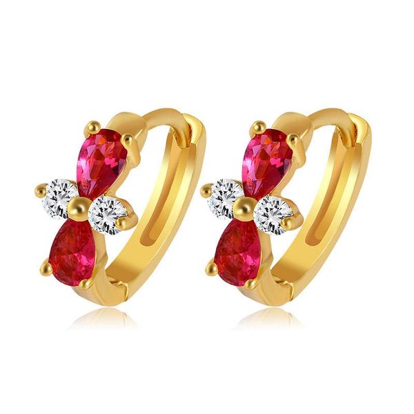 hoop & huggie bowknot earrings for children yellow gold filled red/blue austrian zirconia girls, Golden;silver
hoop & huggie bowknot earrings for children yellow gold filled red/blue austrian zirconia girls, Golden;silver