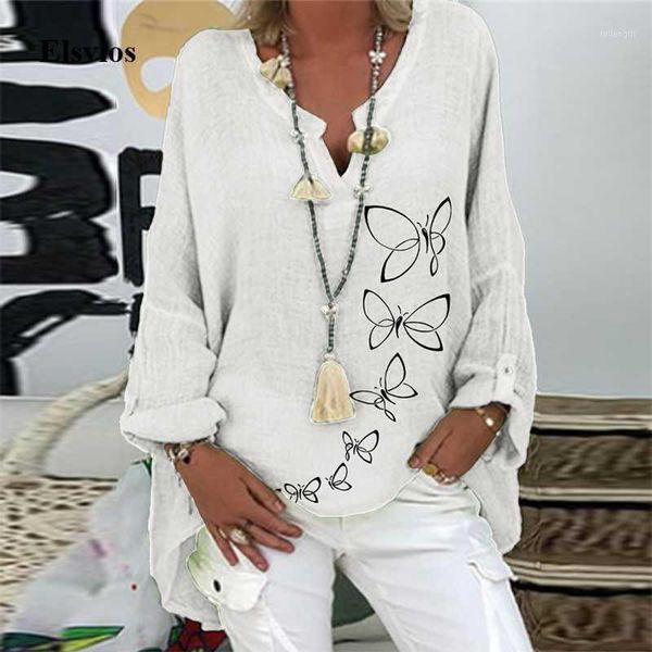 casual cotton linen loose blouse shirt autumn elegant butterfly print loose blusa spring long sleeve women v-neck shirts 5x1, White
casual cotton linen loose blouse shirt autumn elegant butterfly print loose blusa spring long sleeve women v-neck shirts 5x1, White