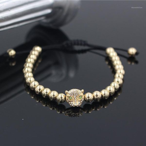 fashion gold color pave cz leopard head charm braiding mala bracelet macrame knitted weave copper bead bracelet for men women1, Golden;silver
fashion gold color pave cz leopard head charm braiding mala bracelet macrame knitted weave copper bead bracelet for men women1, Golden;silver