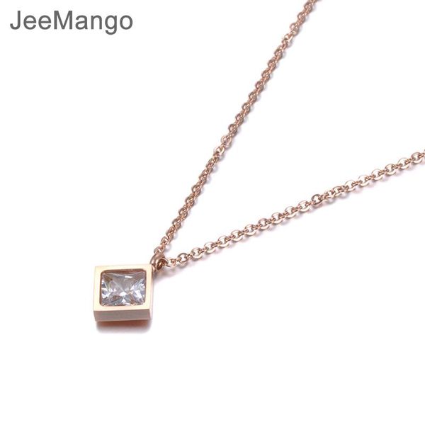 pendant necklaces jeemango stainless steel necklace square zircon rose gold color jewelry fashion gift for women year n18268, Silver
pendant necklaces jeemango stainless steel necklace square zircon rose gold color jewelry fashion gift for women year n18268, Silver