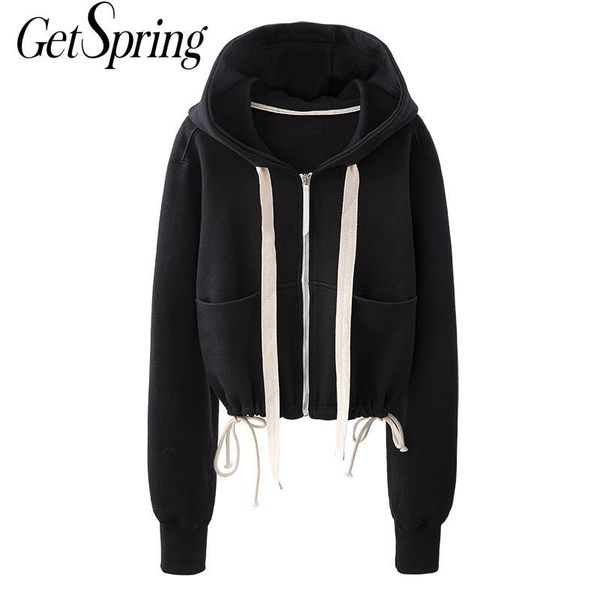 getspring women hoodies drawstring hooded short sweatshirt coats women black casual all match hoodies 2020 fashion
getspring women hoodies drawstring hooded short sweatshirt coats women black casual all match hoodies 2020 fashion