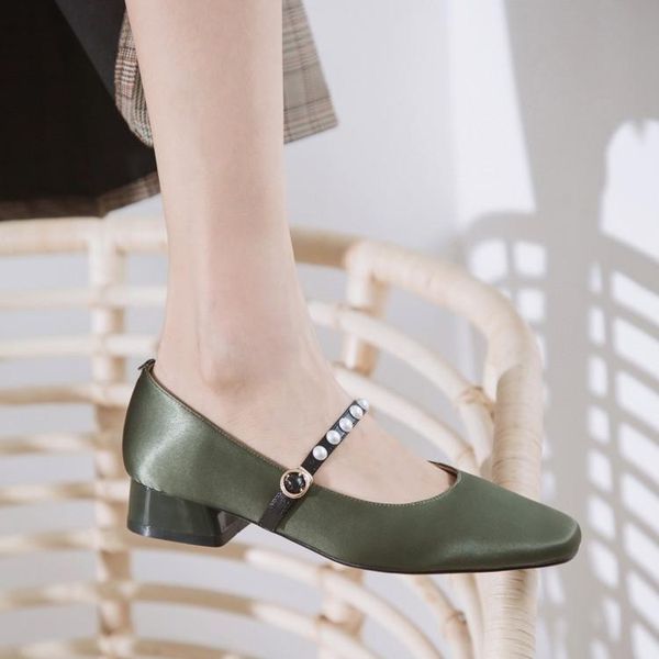 kmeioo retro shoes woman silk mary janes pearl chunky heels women dress pumps elegant block heels square toe low, Black
kmeioo retro shoes woman silk mary janes pearl chunky heels women dress pumps elegant block heels square toe low, Black