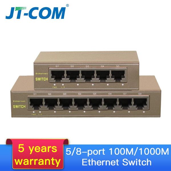5-port gigabit switch 10/100/1000mbps 8-port fast ethernet network switch plug and play lan hub/ full or half duplex exchange 
5-port gigabit switch 10/100/1000mbps 8-port fast ethernet network switch plug and play lan hub/ full or half duplex exchange
