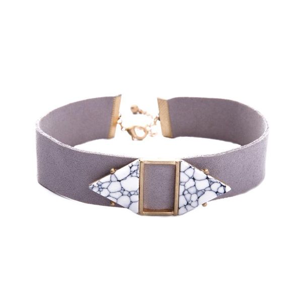 wide leather suede choker necklace for women triangle marble synthetic stone collar necklace imitation jewelry, Golden;silver
wide leather suede choker necklace for women triangle marble synthetic stone collar necklace imitation jewelry, Golden;silver