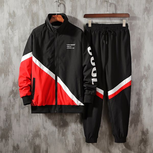 men's streetwear sets sportswear tracksuit men patchwork hip hop jacket sweatpants jackets joggers pants sport suits, Gray
men's streetwear sets sportswear tracksuit men patchwork hip hop jacket sweatpants jackets joggers pants sport suits, Gray