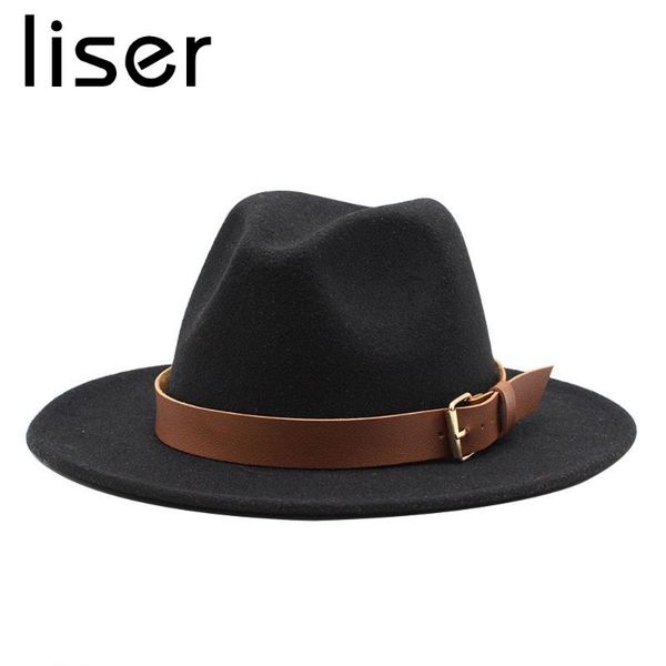 wide brim hats liser fedoras for women and man winter caps with visor small belt western style felt solid color cool, Blue;gray
wide brim hats liser fedoras for women and man winter caps with visor small belt western style felt solid color cool, Blue;gray