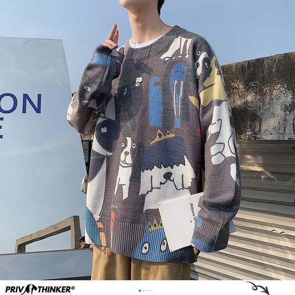 men's sweaters funny printed men's 2021 korean autumn casual o neck knitted streetwear man loose sweater clothing, White;black
men's sweaters funny printed men's 2021 korean autumn casual o neck knitted streetwear man loose sweater clothing, White;black