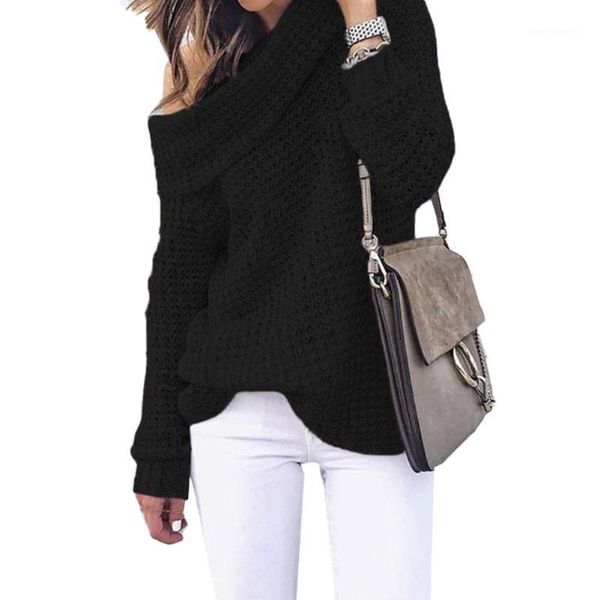 women's knits & tees winter solid color off shoulder loose knitted sweater women long sleeve ladies' off-shoulder wool sweater1, White
women's knits & tees winter solid color off shoulder loose knitted sweater women long sleeve ladies' off-shoulder wool sweater1, White