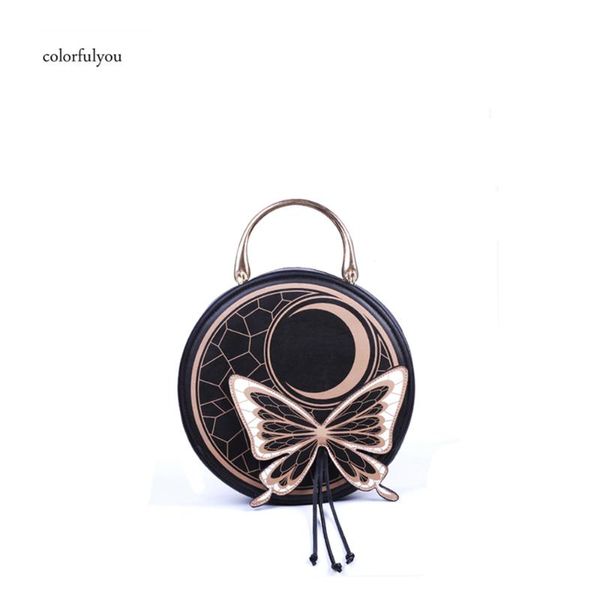 gothic style round bag women handbag black butterfly moon shoulder bag metal handle tote bags pu leather lolita
gothic style round bag women handbag black butterfly moon shoulder bag metal handle tote bags pu leather lolita