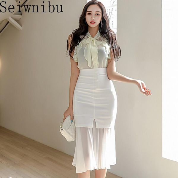 2020 summer sleeveless patchwork chiffon bow tie blouse white midi package hip skirt 2 piece sets fishtail suit dress1
2020 summer sleeveless patchwork chiffon bow tie blouse white midi package hip skirt 2 piece sets fishtail suit dress1
