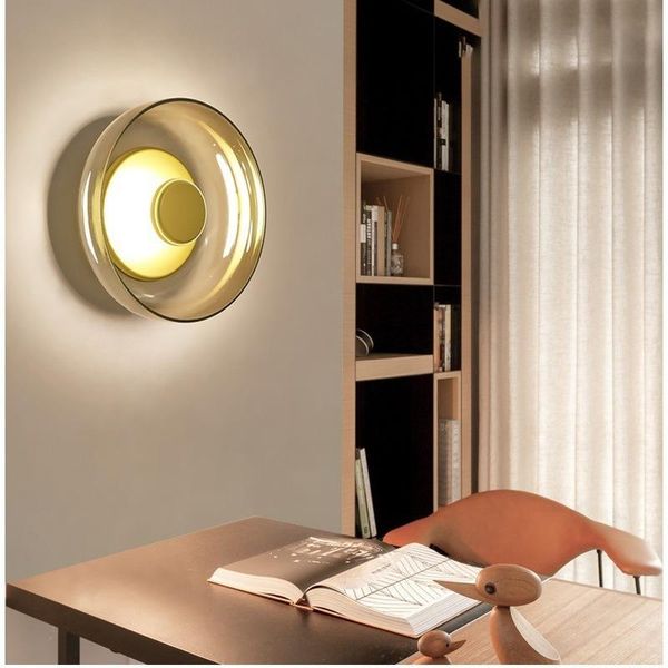 

wall lamp european style postmodern minimalist glass creative mushroom bedroom design model room study bedside wf1012