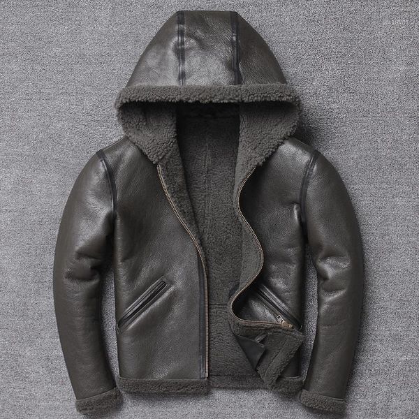 new winter hooded fur leather men's original ecological integrated sheepskin brief paragraph with thick leather fur coat1, Black
new winter hooded fur leather men's original ecological integrated sheepskin brief paragraph with thick leather fur coat1, Black