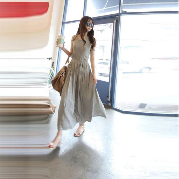 women's elegant party long dress fashion casual solid color pleated dress sleeveless women summer maxi vestidos #41, Black;gray
women's elegant party long dress fashion casual solid color pleated dress sleeveless women summer maxi vestidos #41, Black;gray