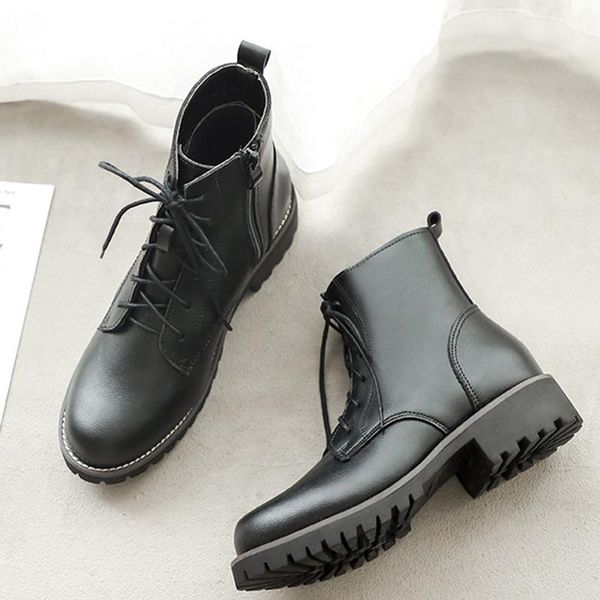women flat-heel lace-up women boots europe and america boots women's short autumn ladies new, Black
women flat-heel lace-up women boots europe and america boots women's short autumn ladies new, Black
