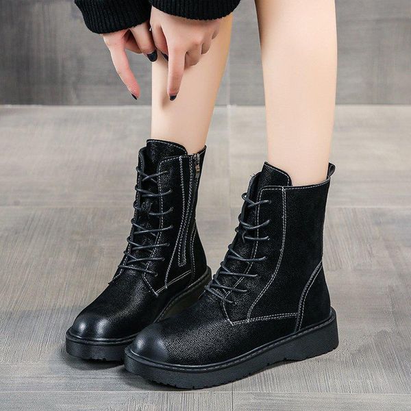 lace up boots women fashion round toe keep warm ankle solid color mid heel shoes zapatillas mujer winter, Black
lace up boots women fashion round toe keep warm ankle solid color mid heel shoes zapatillas mujer winter, Black