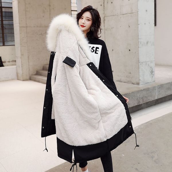 2021 new female parka fashion winter skin thicker velvet with a korean fur collar loose woman jacket d3z1, Black
2021 new female parka fashion winter skin thicker velvet with a korean fur collar loose woman jacket d3z1, Black