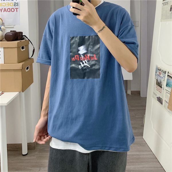 summer ins cartoon print 5-sleeve men's korean loose couple's versatile t-shirt fashion, White;black
summer ins cartoon print 5-sleeve men's korean loose couple's versatile t-shirt fashion, White;black