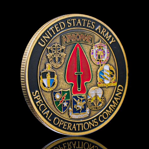 

50pcs non magnetic airborne special operations command army sine pari usa challenge coin challenger souvenirs medal collectible coins antiqu