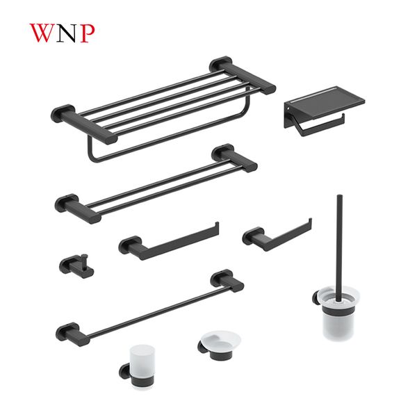 no.2004hs matte black stainless steel bathroom accessories sets,towel rack,paper holder,toilet brush set,cell phone towel rack
no.2004hs matte black stainless steel bathroom accessories sets,towel rack,paper holder,toilet brush set,cell phone towel rack